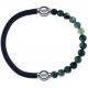 Apollon - Collection MiX - bracelet combinable cuir italien gris - 10,25cm + agate verte mousse 6mm - 10,25cm