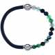 Apollon - Collection MiX - bracelet combinable cuir italien gris - 10,25cm + agate indienne teintée 6mm - 10,25cm