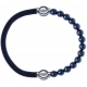 Apollon - Collection MiX - bracelet combinable cuir italien gris - 10,25cm + hématite 6mm - 10,25cm