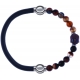 Apollon - Collection MiX - bracelet combinable cuir italien gris - 10,25cm + agate marron 6mm - Bouddha - 10cm