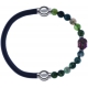 Apollon - Collection MiX - bracelet combinable cuir italien gris - 10,25cm + agate verte 6mm - Bouddha - 10cm