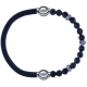 Apollon - Collection MiX - bracelet combinable cuir italien gris - 10,25cm + labradorite 6mm - 10cm