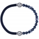 Apollon - Collection MiX - bracelet combinable cuir italien gris - 10,25cm + hématite 6mm - 10cm