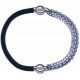 Apollon - Collection MiX - bracelet combinable cuir italien gris - 10,25cm + chaines - 10,25cm