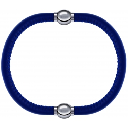 Apollon - Collection MiX - bracelet combinable cuir italien bleu - 10,25cm + cuir italien bleu - 10,25cm