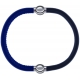 Apollon - Collection MiX - bracelet combinable cuir italien bleu - 10,25cm + cuir italien gris - 10,25cm
