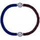 Apollon - Collection MiX - bracelet combinable cuir italien bleu - 10,25cm + cuir tressé italien marron - 10,5cm