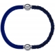 Apollon - Collection MiX - bracelet combinable cuir italien bleu - 10,25cm + cuir tressé italien bleu - 10,5cm