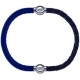 Apollon - Collection MiX - bracelet combinable cuir italien bleu - 10,25cm + cuir tressé italien gris - 10,5cm