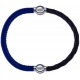 Apollon - Collection MiX - bracelet combinable cuir italien bleu - 10,25cm + cuir tressé italien marron - 10,5cm