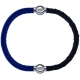 Apollon - Collection MiX - bracelet combinable cuir italien bleu - 10,25cm + cuir tressé italien noir - 10,5cm