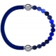 Apollon - Collection MiX - bracelet combinable cuir italien bleu - 10,25cm + sodalite 6mm - 10,25cm
