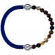 Apollon - Collection MiX - bracelet combinable cuir italien bleu - 10,25cm + agate marron 6mm - 10,25cm