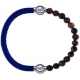 Apollon - Collection MiX - bracelet combinable cuir italien bleu - 10,25cm + oeil de tigre 6mm - 10,25cm