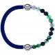 Apollon - Collection MiX - bracelet combinable cuir italien bleu - 10,25cm + agate indienne teintée 6mm - 10,25cm