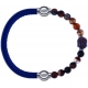 Apollon - Collection MiX - bracelet combinable cuir italien bleu - 10,25cm + agate marron 6mm - Bouddha - 10cm