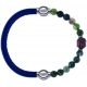 Apollon - Collection MiX - bracelet combinable cuir italien bleu - 10,25cm + agate verte 6mm - Bouddha - 10cm