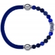 Apollon - Collection MiX - bracelet combinable cuir italien bleu - 10,25cm + labradorite 6mm - 10cm