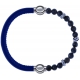 Apollon - Collection MiX - bracelet combinable cuir italien bleu - 10,25cm + labradorite 6mm - 10cm