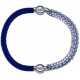 Apollon - Collection MiX - bracelet combinable cuir italien bleu - 10,25cm + chaines - 10,25cm