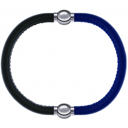 Apollon - Collection MiX - bracelet combinable cuir italien vert militaire - 10,25cm + cuir italien bleu - 10,25cm