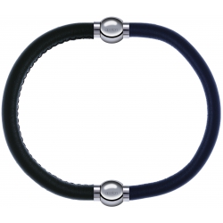 Apollon - Collection MiX - bracelet combinable cuir italien vert militaire - 10,25cm + cuir italien gris - 10,25cm