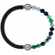 Apollon - Collection MiX - bracelet combinable cuir italien vert militaire - 10,25cm + agate indienne teintée 6mm - 10,25cm