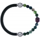 Apollon - Collection MiX - bracelet combinable cuir italien vert militaire - 10,25cm + agate verte 6mm - Bouddha - 10cm