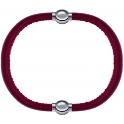 Apollon - Collection MiX - bracelet combinable cuir italien rouge - 10,25cm + cuir italien rouge - 10,25cm