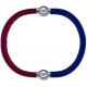 Apollon - Collection MiX - bracelet combinable cuir italien rouge - 10,25cm + cuir italien bleu - 10,25cm