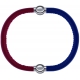 Apollon - Collection MiX - bracelet combinable cuir italien rouge - 10,25cm + cuir italien bleu - 10,25cm