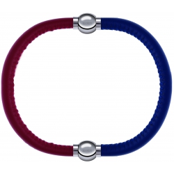 Apollon - Collection MiX - bracelet combinable cuir italien rouge - 10,25cm + cuir italien bleu - 10,25cm