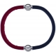 Apollon - Collection MiX - bracelet combinable cuir italien rouge - 10,25cm + cuir italien gris - 10,25cm