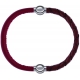 Apollon - Collection MiX - bracelet combinable cuir italien rouge - 10,25cm + cuir tressé italien marron - 10,5cm