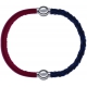 Apollon - Collection MiX - bracelet combinable cuir italien rouge - 10,25cm + cuir tressé italien bleu - 10,5cm