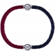 Apollon - Collection MiX - bracelet combinable cuir italien rouge - 10,25cm + cuir tressé italien gris - 10,5cm