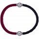 Apollon - Collection MiX - bracelet combinable cuir italien rouge - 10,25cm + cuir tressé italien marron - 10,5cm