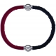 Apollon - Collection MiX - bracelet combinable cuir italien rouge - 10,25cm + cuir tressé italien noir - 10,5cm