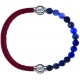 Apollon - Collection MiX - bracelet combinable cuir italien rouge - 10,25cm + sodalite 6mm - 10,25cm