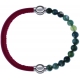 Apollon - Collection MiX - bracelet combinable cuir italien rouge - 10,25cm + agate verte mousse 6mm - 10,25cm