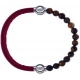 Apollon - Collection MiX - bracelet combinable cuir italien rouge - 10,25cm + oeil de tigre 6mm - 10,25cm
