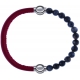 Apollon - Collection MiX - bracelet combinable cuir italien rouge - 10,25cm + labradorite 6mm - 10,25cm