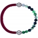 Apollon - Collection MiX - bracelet combinable cuir italien rouge - 10,25cm + agate indienne teintée 6mm - 10,25cm