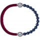 Apollon - Collection MiX - bracelet combinable cuir italien rouge - 10,25cm + hématite 6mm - 10,25cm