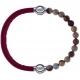 Apollon - Collection MiX - bracelet combinable cuir italien rouge - 10,25cm + agate jaspe 6mm - 10,25cm
