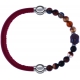 Apollon - Collection MiX - bracelet combinable cuir italien rouge - 10,25cm + agate marron 6mm - Bouddha - 10cm