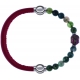 Apollon - Collection MiX - bracelet combinable cuir italien rouge - 10,25cm + agate verte 6mm - Bouddha - 10cm