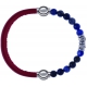 Apollon - Collection MiX - bracelet combinable cuir italien rouge - 10,25cm + labradorite 6mm - 10cm