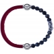 Apollon - Collection MiX - bracelet combinable cuir italien rouge - 10,25cm + sodalite 6mm - 10cm