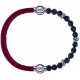 Apollon - Collection MiX - bracelet combinable cuir italien rouge - 10,25cm + labradorite 6mm - 10cm